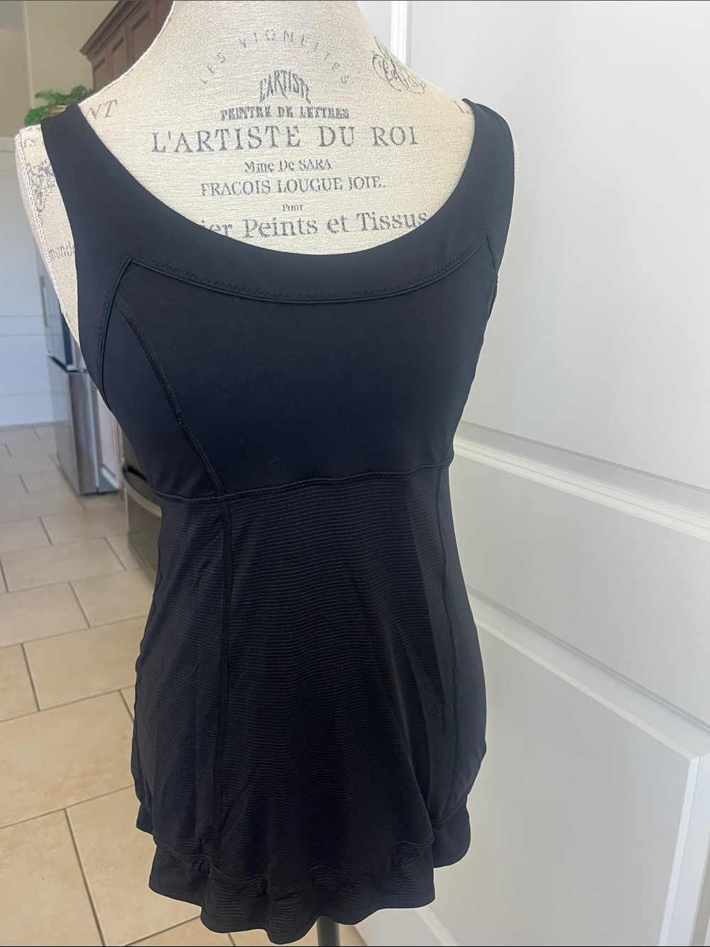 EUC Lululemon Run black Wee Striped Ta Ta topper drawstring tank top.